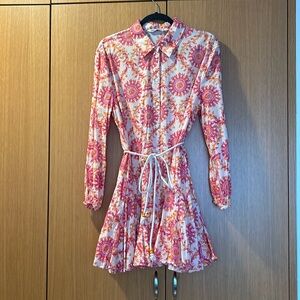 Zara Belted Mini Fit and Flare Dress XL